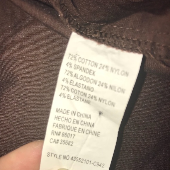 Bebe Chocolate Ruffle Blouse w/Puff Sleeves - Picture 8 of 8